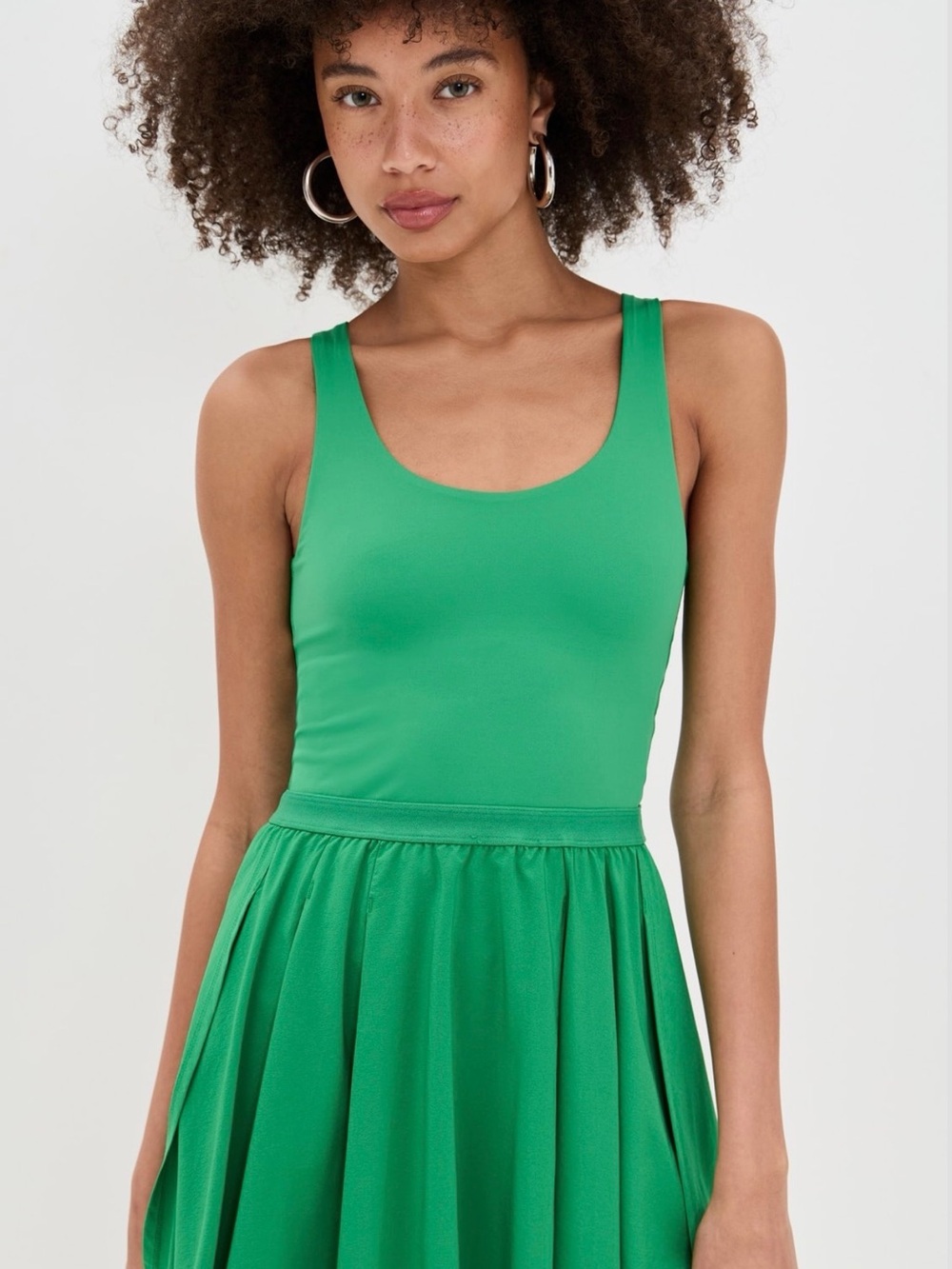 Beyond Yoga Score Pleated Dress Home Court Green Size Large